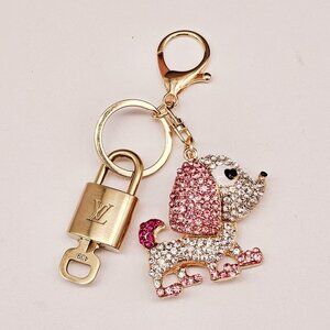 100% Auth Louis Vuitton Lock & Key with unbranded Bagcharm, Keycharm, Keychain